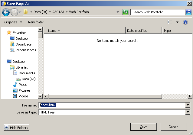 Kompozer Save Index.html File Screenshot