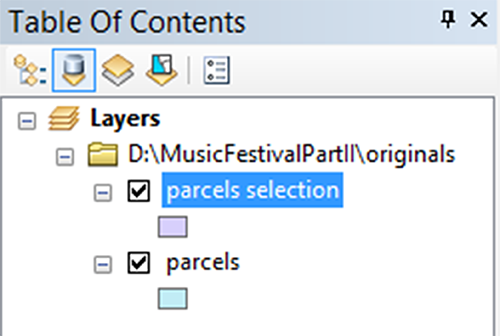 New Selection Layer within Table of Contents