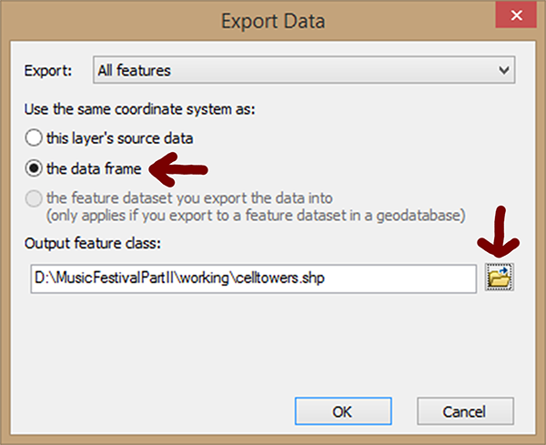 Export Data Window