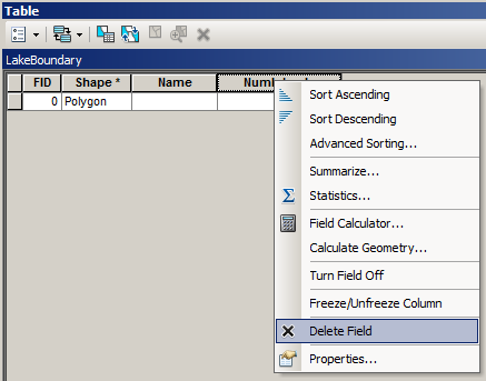 Deleting a Field in ArcMap