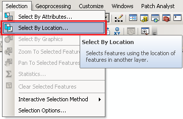 Select By Location Menu