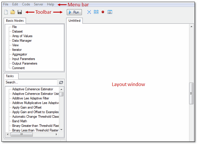 ENVI Modeler Interface