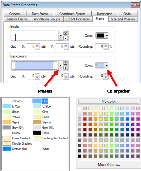 Image of the Data Frame properties Dialog