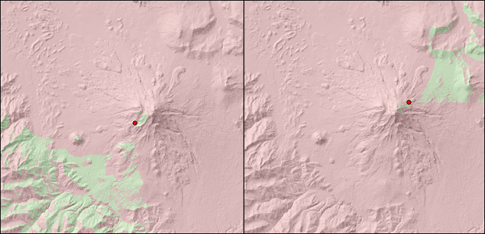 Viewsheds created from the NE and southwest