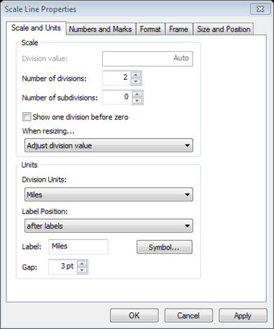 Scale line properties