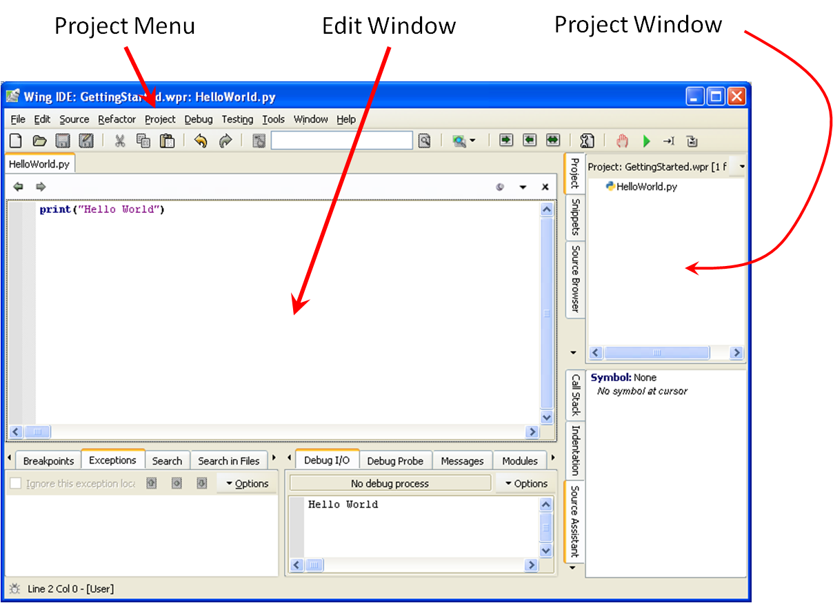 Screen shot of the Wing IDE.